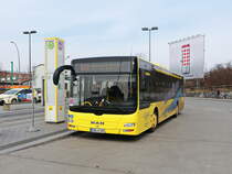 Schienenersatzverkehr SEV S41 und  S42 MAN Lion´s City - Flaegel - Reisen  aus Gadebusch - am 30. März 2018 am Bahnhof Berlin Südkreuz. 