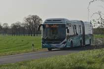 Ein VOLVO Hybridbus ist hier bei Köln/Porz/Wahn als Linie 164 nach Wahn Bahnhof. 7.4.2018