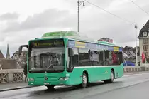 Mercedes Citaro 803, auf der Linie 34, überquert die Mittlere Rheinbrücke. Die Aufnahme stammt vom 01.04.2018.