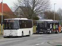 Volvo 8700 der VVR und Oppermann Transporte aus Deutschland in Sassnitz am 25.02.2017