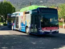 BGU C2 NGT mit Baloise Bank Vollwerbung am 21.4.18 kurz vor dem Bhf Grenchen Süd.