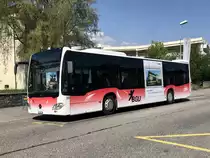 BGU Mercedes-Benz C2 Ü Nr. 20 am 21.4.18 auf dem Bahnhofplatz Grenchen Süd.