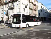 Funi Car - MAN Lion`s City  BE  107904 unterwegs auf der Linie 11 in Biel am 10.04.2018