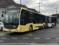 STI C2 Gelenkbus 163 kurz vor der Endstation in Thun am 26.4.18.