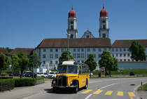 Historische Postautos der Marken SAURER, BERNA UND FBW anlässlich der Ausfahrt vom 8. Mai 2018 in St. Urban.
Foto: Walter Ruetsch 