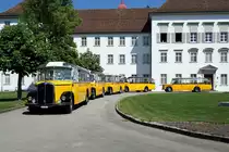 Historische Postautos der Marken SAURER, BERNA UND FBW anlässlich der Ausfahrt vom 8. Mai 2018 in St. Urban.
Foto: Walter Ruetsch 