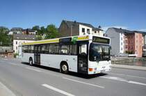 Bus Aue / Bus Erzgebirge: MAN EL (ASZ-BV 74) der RVE (Regionalverkehr Erzgebirge GmbH), aufgenommen im April 2018 im Stadtgebiet von Aue (Sachsen).
