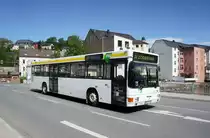 Bus Aue / Bus Erzgebirge: MAN EL (ASZ-BV 74) der RVE (Regionalverkehr Erzgebirge GmbH), aufgenommen im April 2018 im Stadtgebiet von Aue (Sachsen).
