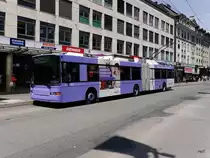 VB Biel - Trolleybus Nr.86 noch unterwegs auf der Linie 1 in der Stadt Biel am 12.05.2018
