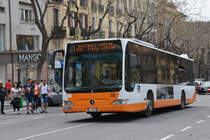 Mercedes Citaro 385, auf der Linie 1, unterwegs in Cagliari. Die Aufnahme stammt vom 08.05.2018.
