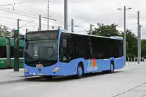 Mercedes Citaro von Distribus, auf der Linie 11, beim Bahnhof Saint Louis. Die Aufnahme stammt vom 14.05.2018.