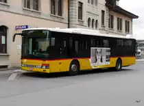 Postauto - Setra S 315 NF JU 47553 bei den Haltestellen vor dem Bahnhof in Delémont am 17.05.2018
