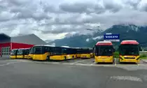 AutoPostale Ticino / ATT, Cadenazzo. Fahrzeugvielfalt beim PU-Betriebshof in Cadenazzo. (20.5.2018)