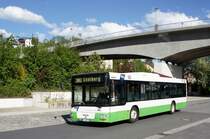 Bus Aue / Bus Erzgebirge: MAN NÜ (ERZ-VB 726) der RVE (Regionalverkehr Erzgebirge GmbH), aufgenommen im April 2018 am Bahnhof von Aue (Sachsen).