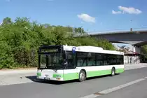 Bus Aue / Bus Erzgebirge: MAN NÜ (ERZ-VB 723) der RVE (Regionalverkehr Erzgebirge GmbH), aufgenommen im April 2018 am Bahnhof von Aue (Sachsen).