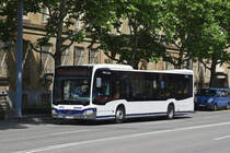 Mercedes Citaro von SWEG, auf der Linie 55, fährt zur Haltestelle am Badischen Bahnhof. Die Aufnahme stammt vom 25.05.2018.