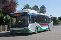 Siemens EBUSCO E-Bus der Borkumer Kleinbahn auf Borkum 20.5.2018