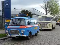 Barkas und IFA H6B der Dresdner Verkehrsbetriebe in Dresden am 15.04.2016