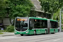 Mercedes Citaro 7055, auf der Linie 50, fährt zur Endstation am Bahnhof SBB. Die Aufnahme stammt vom 13.06.2018.