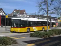 Postauto/Regie Hausen a.A. Nr. 192 (MAN A20) am 11.4.2018 beim Bhf. Affoltern am Albis