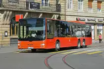 MAN Lions City von Südbadenbus, auf der Linie 38, verlässt die Haltestelle Schifflände. Die Aufnahme stammt vom 20.06.2018.
