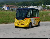 Postauto - Navya zum Mitfahren unterwegs auf dem Betriebsareal der BOGG anlässlich des Tages der offen Tür der BOGG Garage in Wangen bei Olten am 30.06.2018