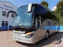 Setra 515 HD von Schweizer aus Deutschland im Stadthafen Sassnitz am 05.09.2014