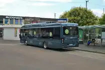 Ein VDL Citea SLF-120 Elektrobus wird gerade in Hanau von der HSB getestet. Hier dieser Bus am 12.07.18 in Hanau Hauptbahnhof