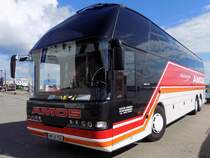 Neoplan Starliner von Amos aus Deutschland im Stadthafen Sassnitz am 26.08.2014