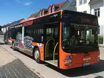 MAN Lion's City der PVM Waren mit Anhänger in Neubrandenburg am 09.07.2017