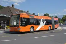 Mercedes Citaro 171, auf der Linie 1, wartet an der Haltestelle beim Bahnhof Thun. Die Aufnahme stammt vom 30.07.2018.