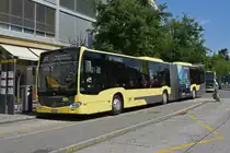 Mercedes Citaro 183, auf der Linie 21 wartet an der Haltestelle beim Bahnhof Thun. Die Aufnahme stammt vom 30.07.2018.