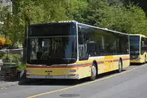 MAN Lions City 130 wartet auf einem Parkplatz beim Bahnhof Thun auf den nächsten Einsatz. Die Aufnahme stammt vom 30.07.2018.