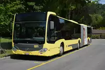 Mercedes Citaro 162 wartet auf einem Parkplatz beim Bahnhof Thun auf den nächsten Einsatz. Die Aufnahme stammt vom 30.07.2018.