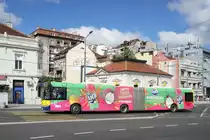 Serbien / Stadtbus Belgrad / City Bus Beograd: Solaris Urbino 18 - Wagen 3112 der GSP Belgrad, aufgenommen im Juni 2018 am Slavija-Platz (Trg Slavija) in Belgrad.