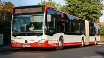 Ein Mercedes Benz O530G der neusten Generation von der SWK ( Stadtwerke Krefeld ) mit der Wagennummer 5695 in Willich. | August 2018