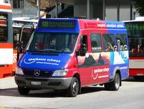 AAGS - Mercedes 416 CDI  SZ 71126 mit Werbung bei der Haltestelle am Postplatz am 08.09.2008