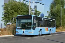 Mercedes Citaro von Distribus, auf der Linie zur Euroairport fährt zur Endstation beim Bahnhof Saint Louis. Die Aufnahme stammt vom 22.08.2018.