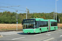 Am 21.08.2018 ereignete sich eine schwere Kollision mit einem Tram der Linie 3. Wärend dieser Zeit führ der MAN Bus 759 einen Tramersatz zwischen dem Bahnhof Saint Louis und dem Burgfelderhof. Die Aufnahme stammt vom 22.08.2018.