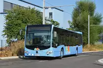 Mercedes Citaro von Distribus, auf der Linie zur Euroairport fährt zur Endstation beim Bahnhof Saint Louis. Die Aufnahme stammt vom 22.08.2018.