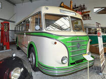 Ein IFA H6B/L steht im Sächsischen Nutzfahrzeugmuseum Hartmannsdorf. (August 2018)