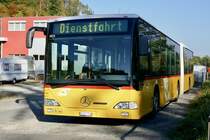 PostAuto Citaro I Gelenkbus am 20.9.18 bei der Garage Klopfstein Laupen parkiert.