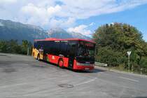 Setra S 415 LE business SZ-677ZX als Linie TS-Sightseer biegt von der Brennerstraße in Richtung Bergisel ab. Aufgenommen 18.8.2018.