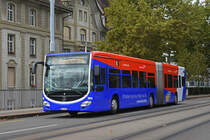 Mercedes Citaro 7053 mit der Werbung für die Cornercard und British Airways, auf der Linie 50, fährt Richtung Endhaltestelle Bahnhof SBB. Die Aufnahme stammt vom 23.09.2018.