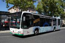 Stadtbus Aschaffenburg / Verkehrsgemeinschaft am Bayerischen Untermain (VAB): Mercedes-Benz Citaro C2 der Stadtwerke Aschaffenburg Verkehrs-GmbH (STWAB), aufgenommen Anfang Juli 2018 am Hauptbahnhof in Aschaffenburg.