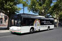 Stadtbus Aschaffenburg / Verkehrsgemeinschaft am Bayerischen Untermain (VAB): Solaris Urbino 12 der Stadtwerke Aschaffenburg Verkehrs-GmbH (STWAB), aufgenommen Anfang Juli 2018 am Hauptbahnhof in Aschaffenburg.