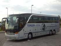 Setra 416 HDH von Torgon aus der Schweiz auf einem Autobahnparkplatz am 09.10.2014