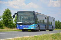 Am 04.06.2016 fährt OHV-VK 114 für die ILA 2016 auf der Shuttle Linie  R . Aufgenommen wurde ein MAN Lion's City G der OVG