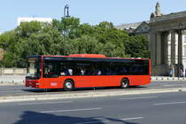 Schienenersatzverkehre (SEV) S3, S5, S7 und S9 der S -Bahn Berlin mit dem MAN Lion's City von ''Enders-Busbetrieb'',  aus Hannover, Berlin /Straße des 17.Juni im Juli 2018. 