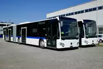 Zwei neue MB C2 G für die VBG Bassersdorf am 13.10.18 bei Evobus in Kloten abgestellt.